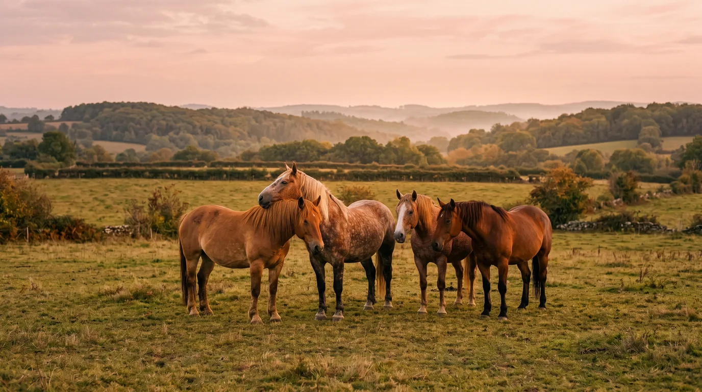 Les chevaux du Écuries Karine Roux en liberté, Haute-Vienne